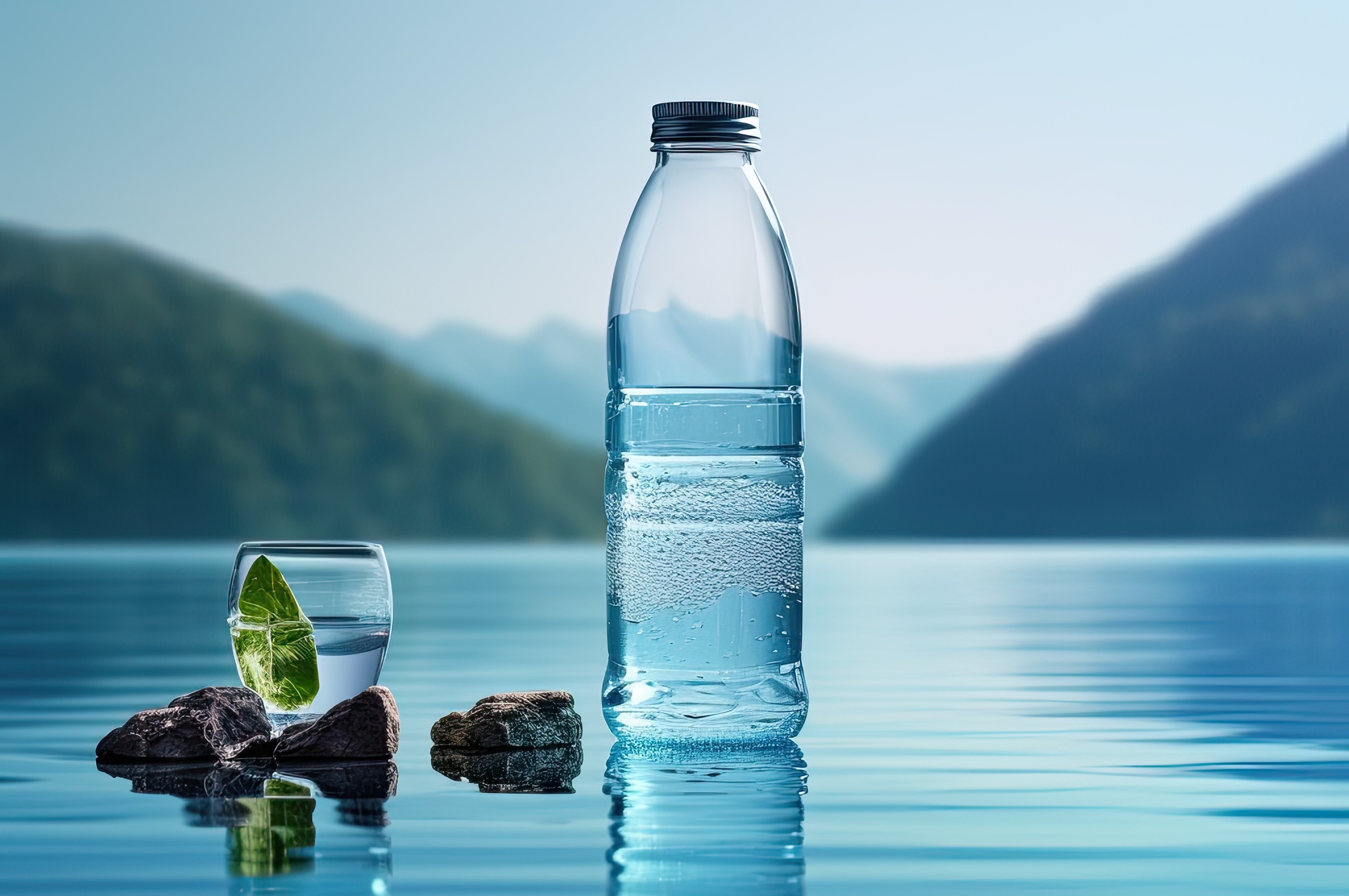 Packaged drinking water bottles